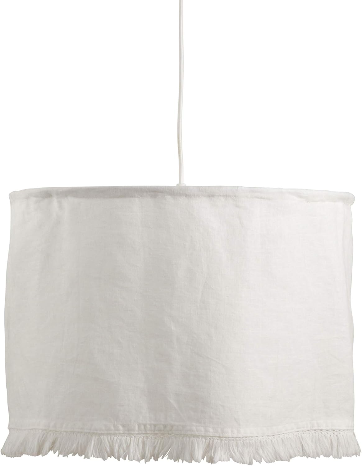 Natural Linen Stonewashed Fringe Lamp Shade