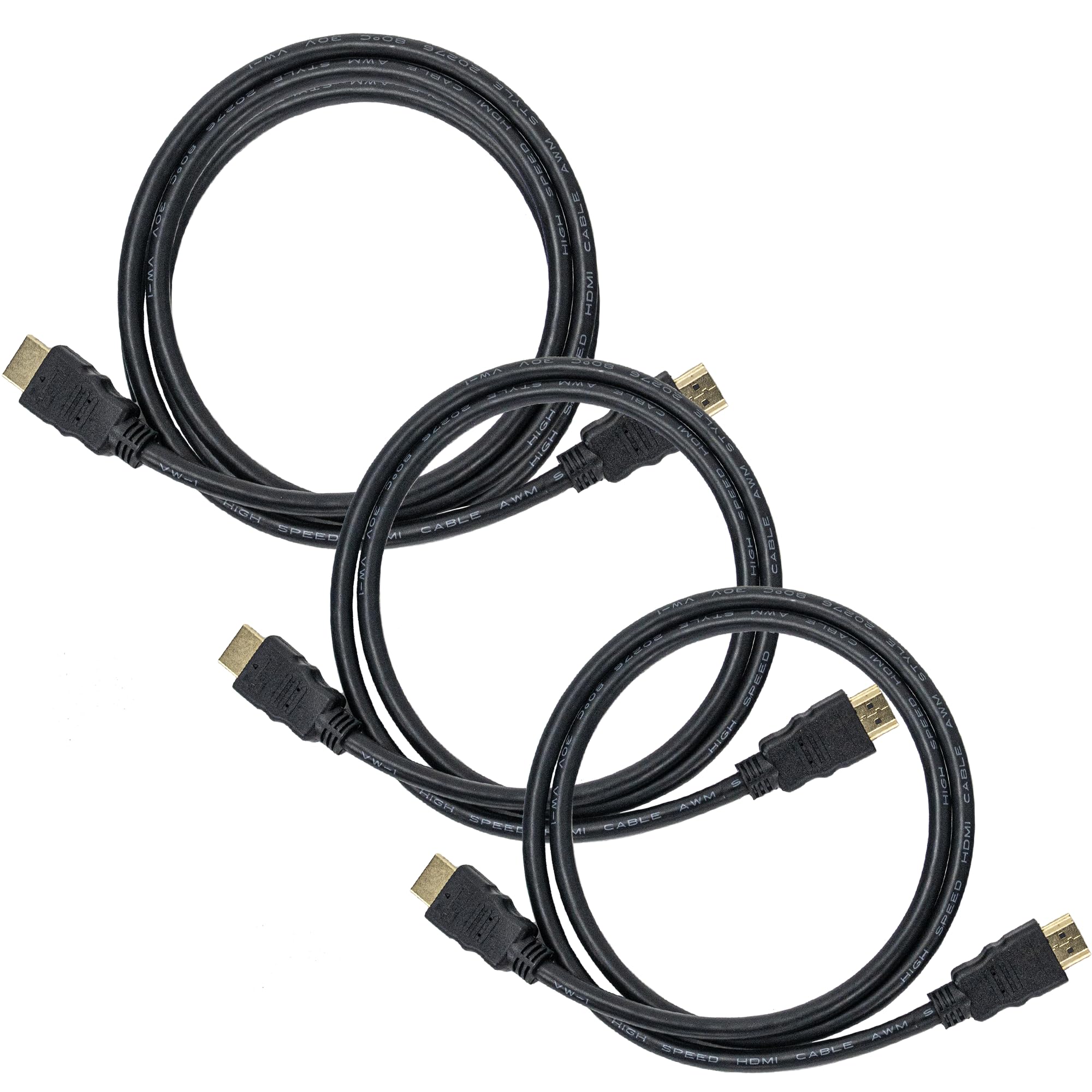 ChromaCast3 Pack (3ft, 5ft, 10ft) High Definition Multimedia Interface Cable 48Gbps High-Speed, 8K@60Hz, 4K@120Hz, Gold-Plated Plugs, Ethernet Ready