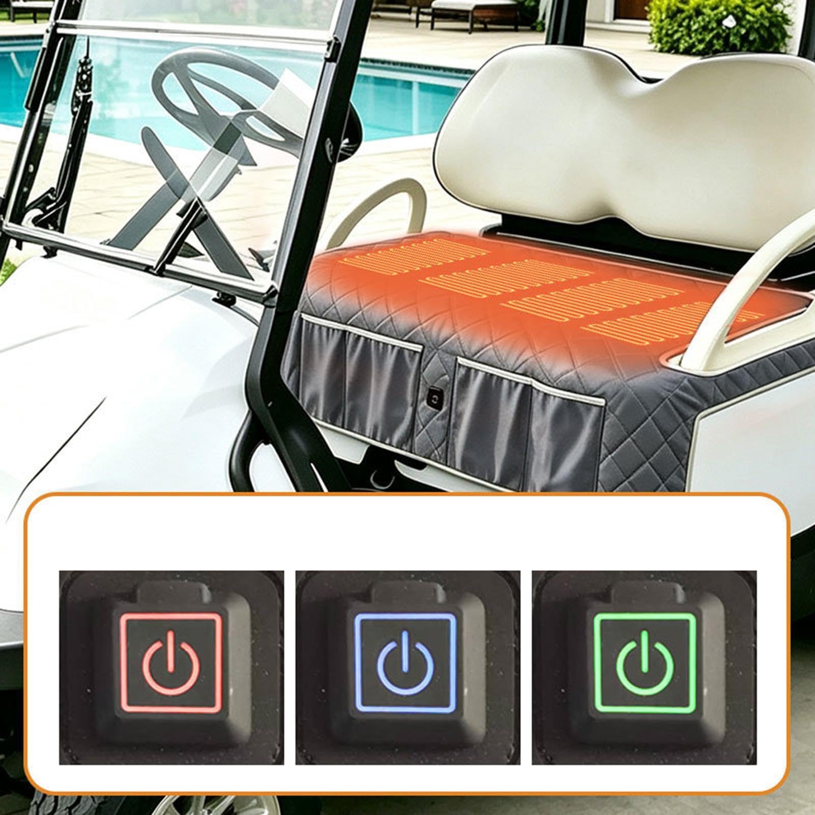 Scaldabagno per golf cart 4 zone riscaldamento 3 livelli cuscino regolabile