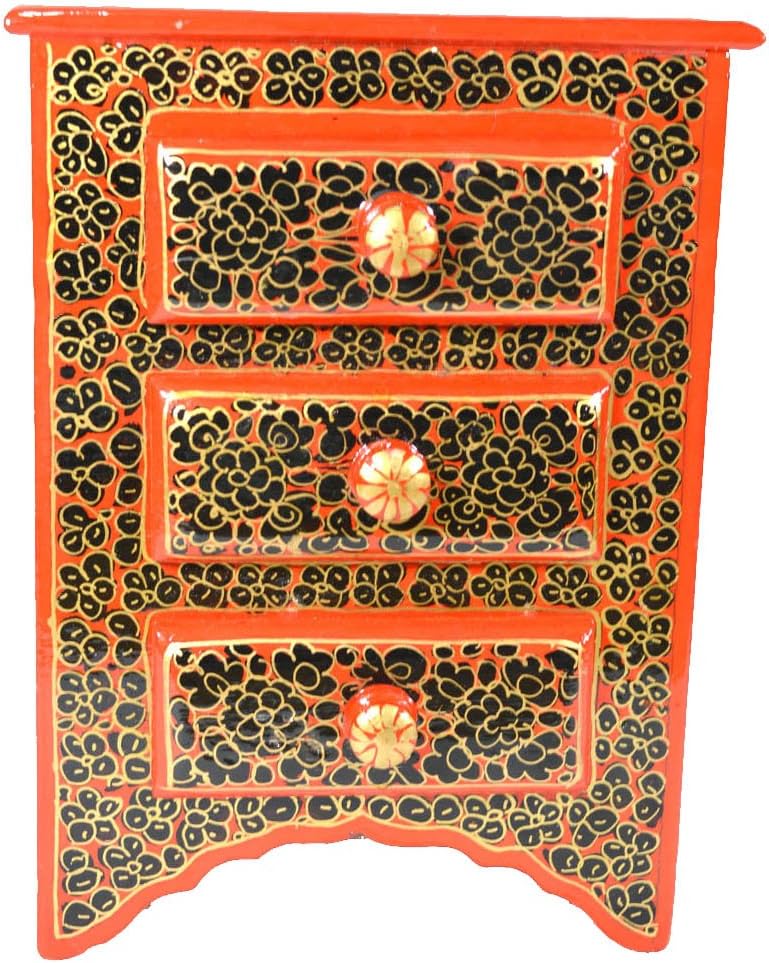 Craftuno Handcrafted Paper Mache Box with 3 Drawers Home