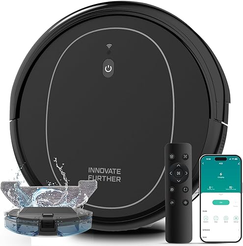 Robot aspirador y trapeador combinado, aspiradora robótica 3 en 1 con succión de 4000 Pa, WiFiAppAlexa, cepillo central y programado y autocargable,