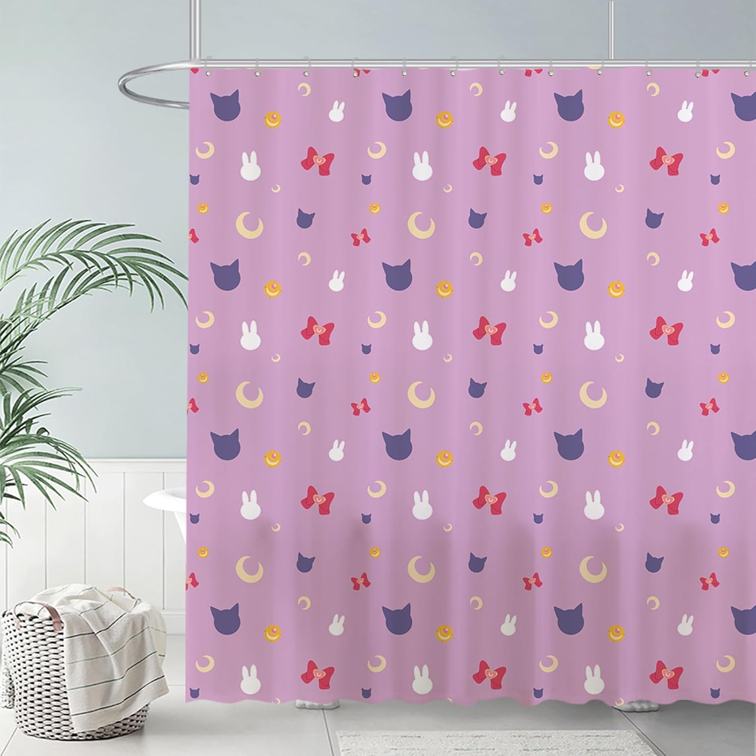 Funnytree Moon Scouts Shower Curtain, Crystal Girls Bathroom Decor, Waterproof Fabric Durable Easy Care Washable, 72"X72"(Hooks Not Included) SC00029-002