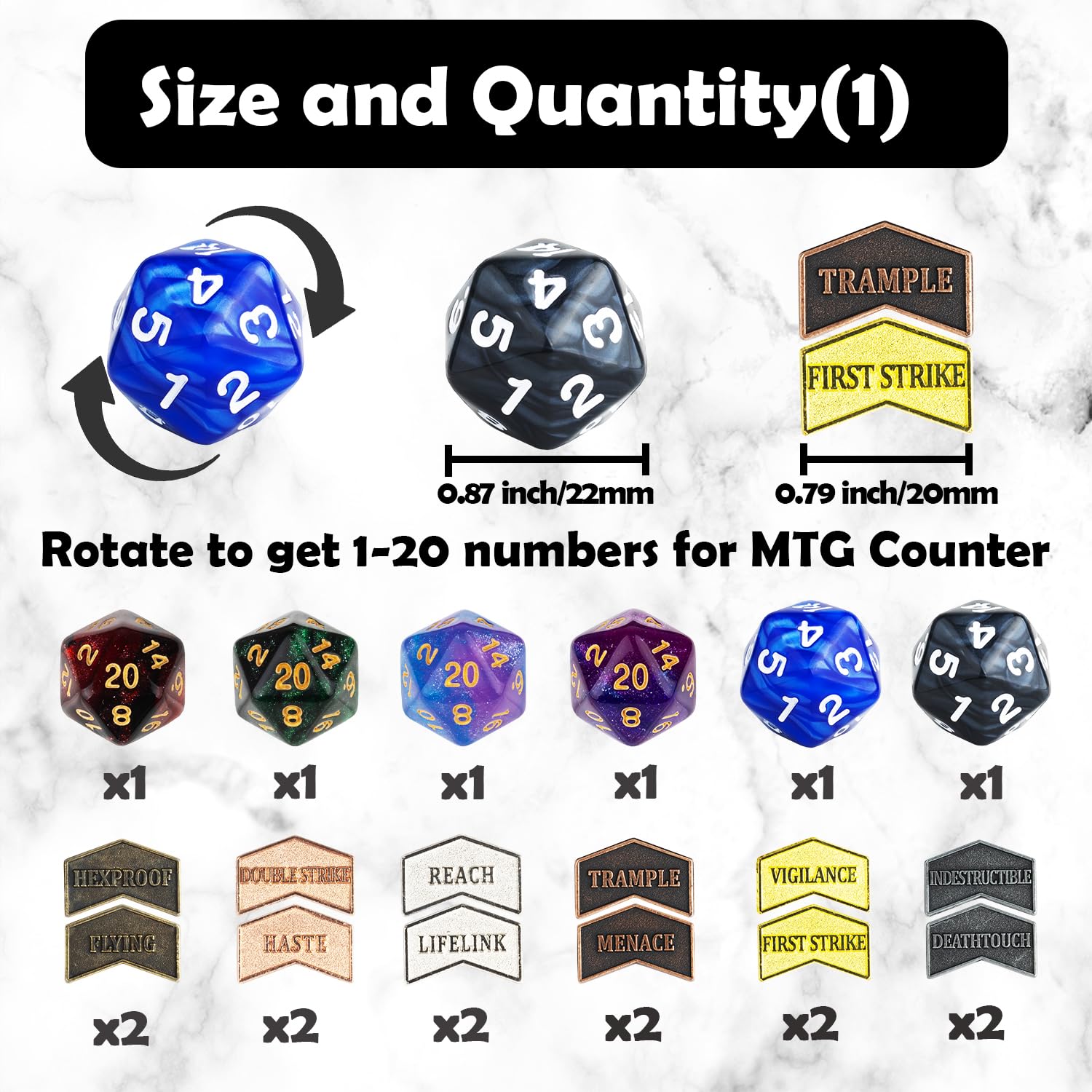 Amazon.co.jp: MTGダイスカウンター キーワードメタルトークン +1/+1
