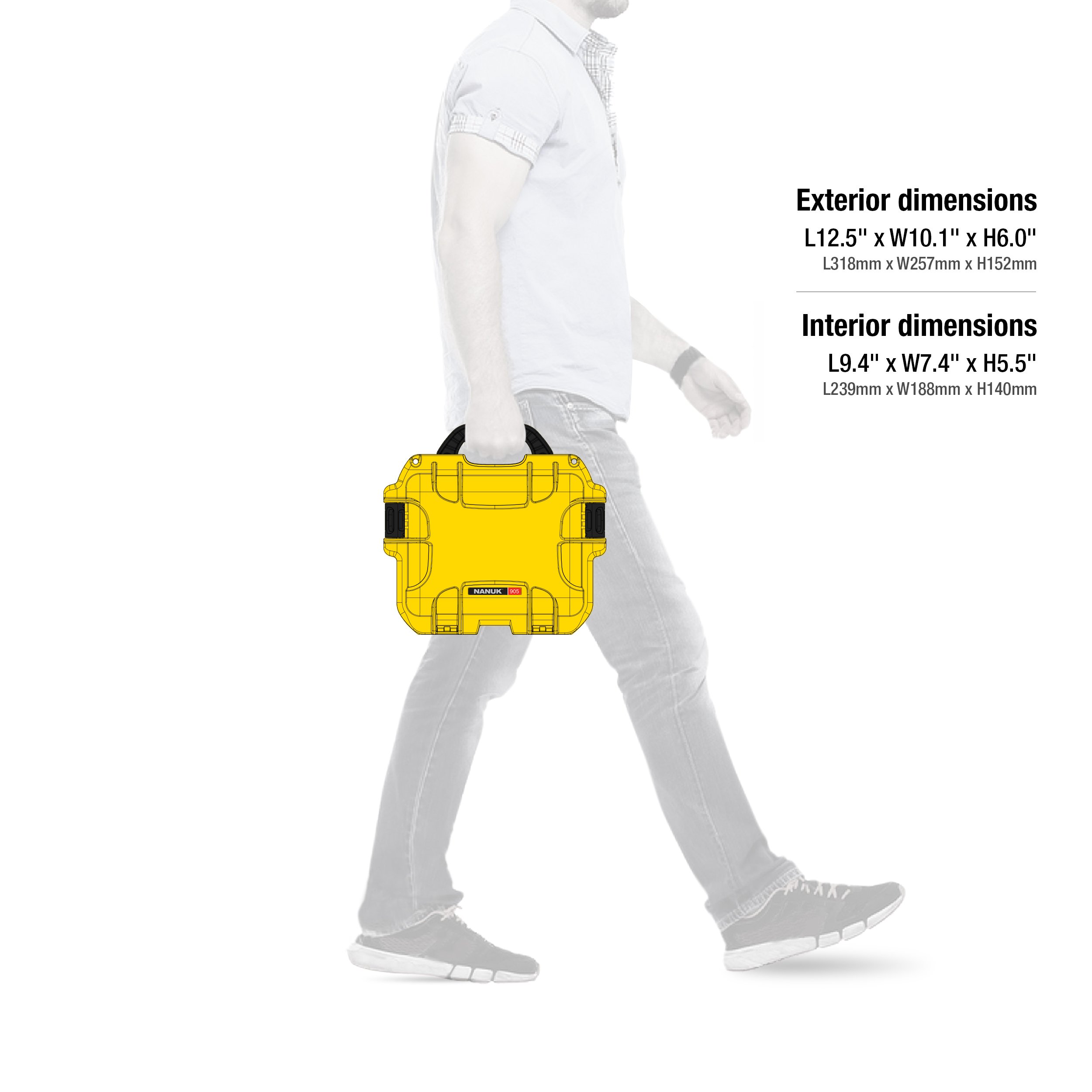Nanuk 905 wasserdichter Hartschalenkoffer mit Schaumstoffeinlage für RodeLink Wireless Kit - Gelb
