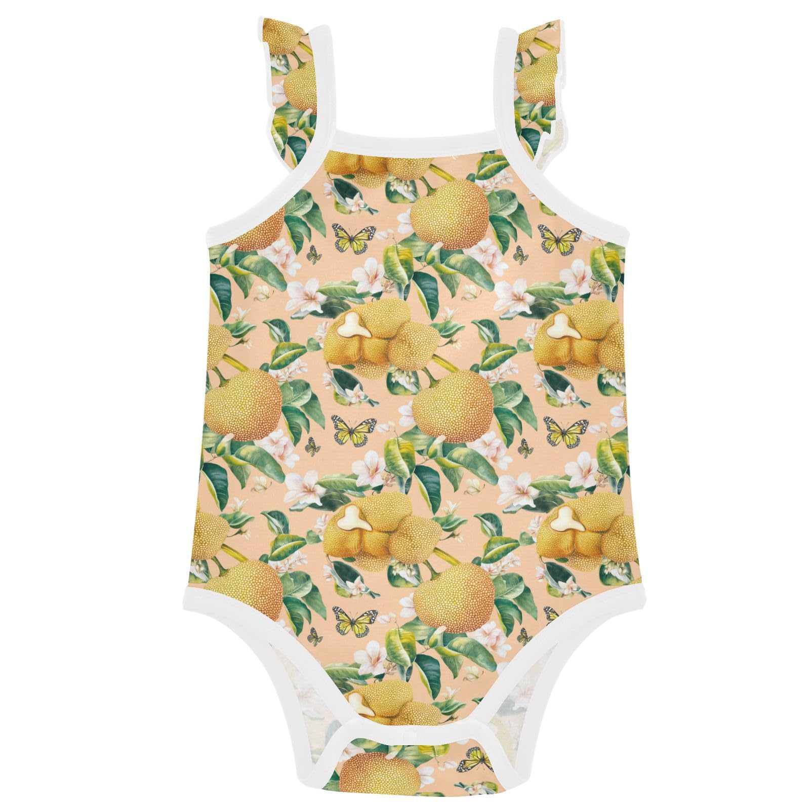 Baby Summer Cotton Bodysuits Soft Comfort Baby Sleeveless Undershirts 12M Fresh Jackfruit Fruit
