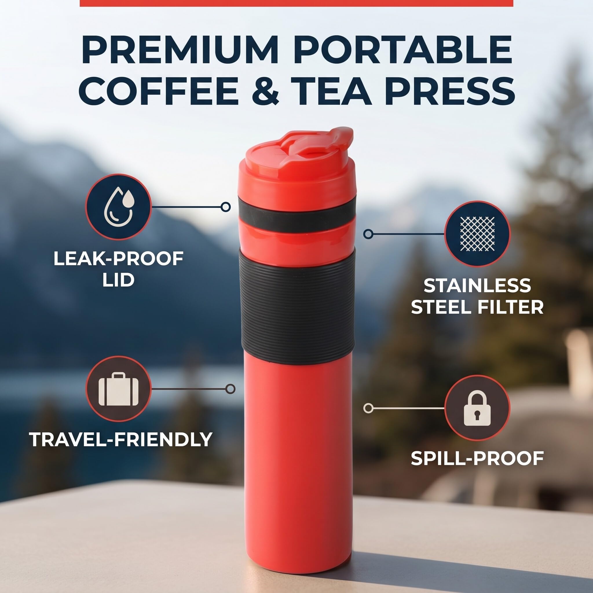 Zerodis Portable Coffee Press Bottle - Make Coffee Anywhere! -4 Zerodis Portable Coffee Press Bottle - Make Coffee Anywhere! -4