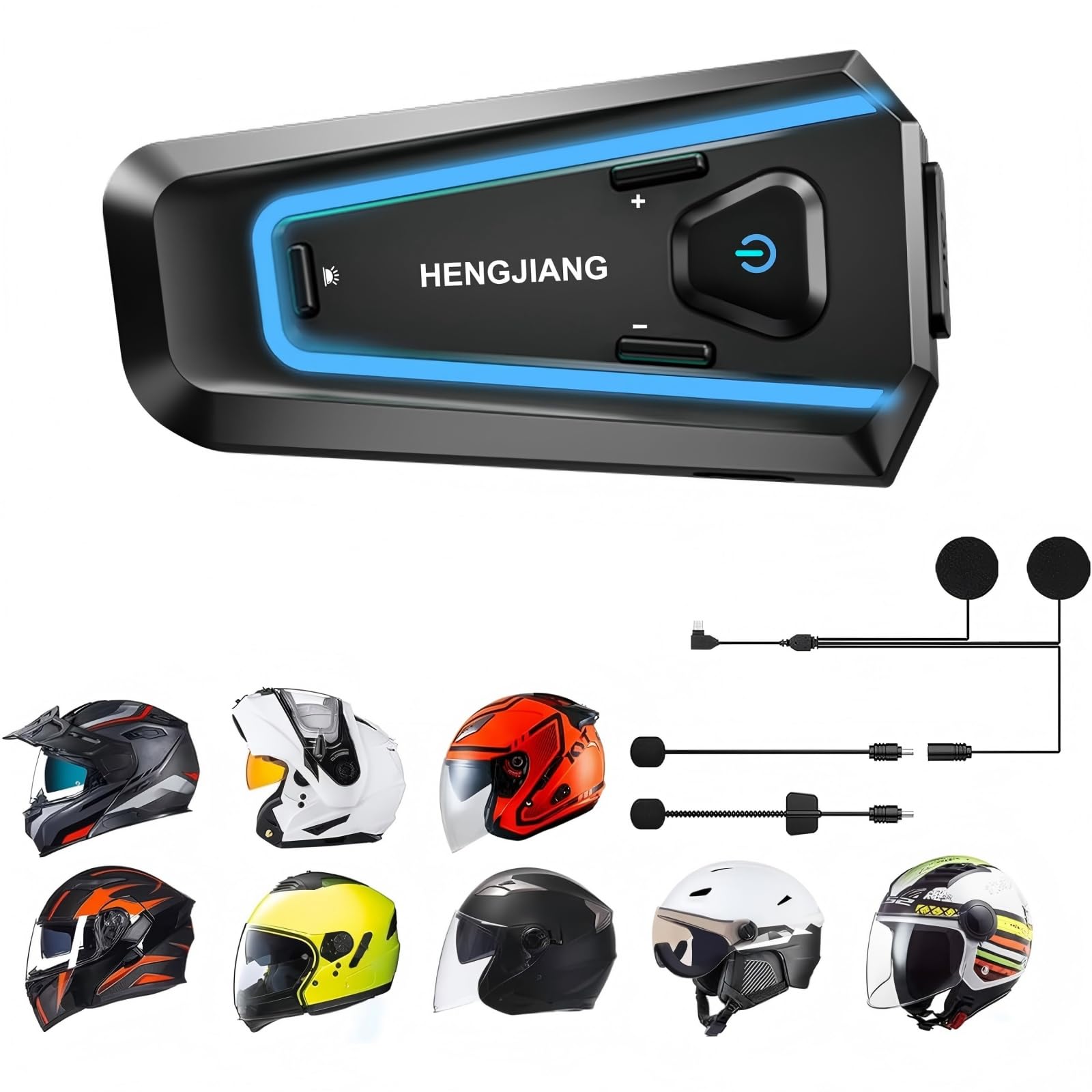 Casco Moto Bluetooth Interfono Moto con Batteria a Lunga Durata e Accoppiamento Intercom con Telefono Cellulare Bluetooth, Tecnologia Avanzata di Controllo del Rumore, Funzionamento Vivavoce