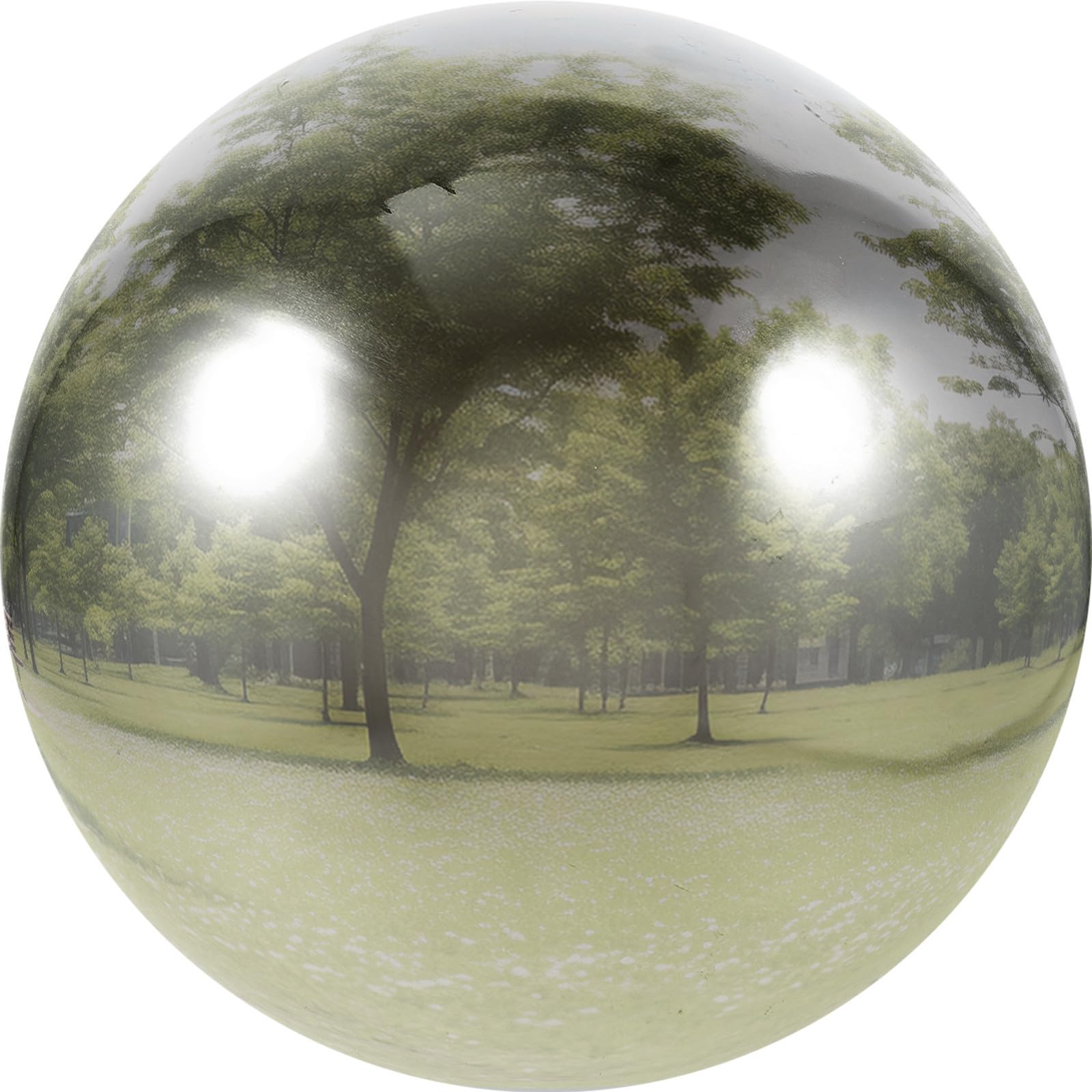 Boule de jardin en acier inoxydable argentée creuse et moderne