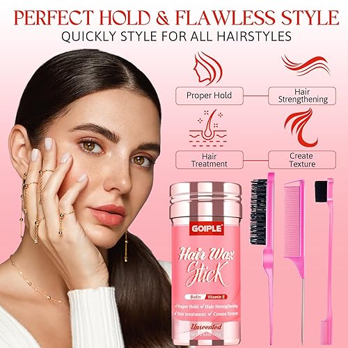 Miniatura 10 de Barra de cera para el cabello con pomada de seda para cabello negro, barra de cera de peinado de larga duración, barra de cera para alisar y