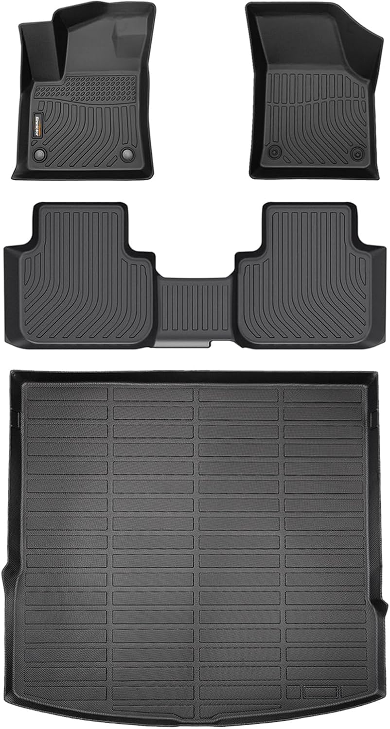 Binmotor-All Weather Floor Mats & Cargo Liner for Volkswagen Atlas Cross Sport 2020-2025(5 Passenger), Car Mats TPE Material, Heavy Duty Car Floor Liners Guard VW Atlas Cross Sport Accessories