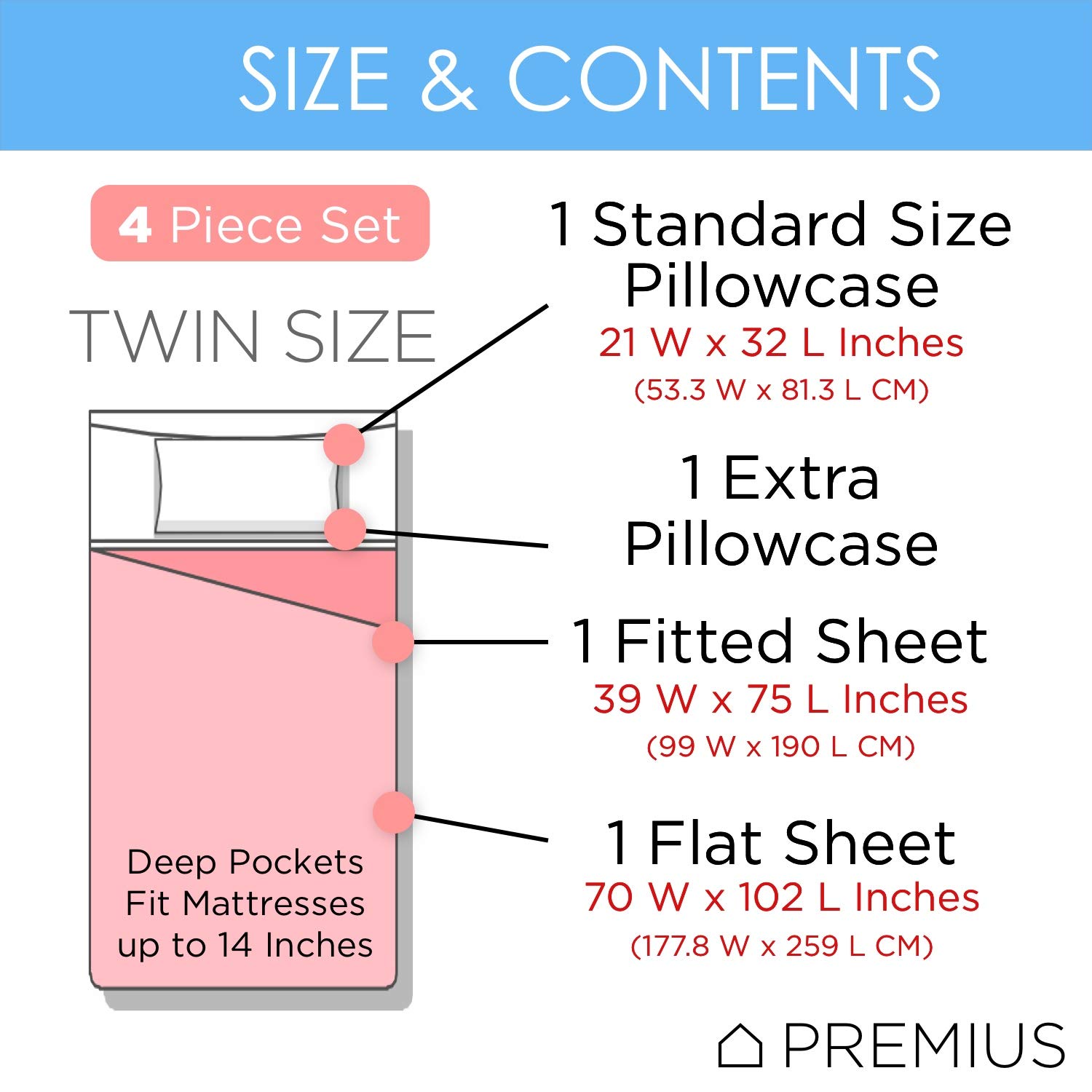 Bed Sheet Size Guide Sheets, Quilts Pillowcase Sizes Dimensions Sheet