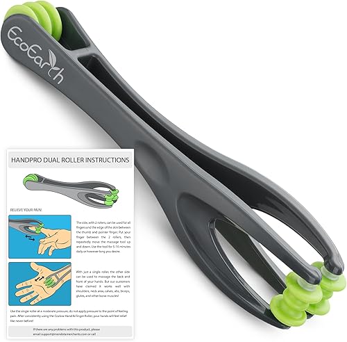 EcoEarth Masajeador de dedos y manos para comodidad de tejido profundo, rodillos de masaje de acupresión para artritis, túnel carpiano, alivio del