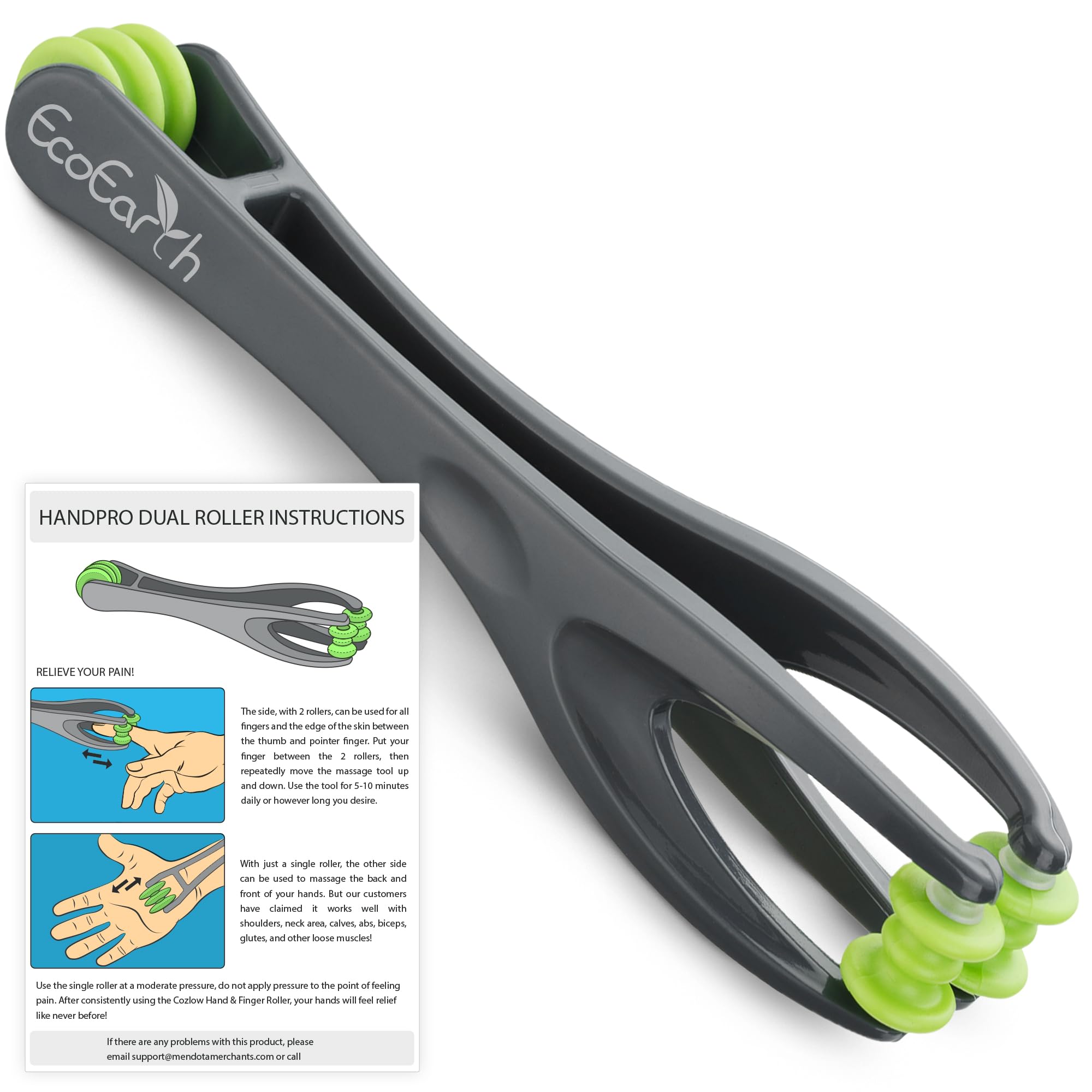 EcoEarth Finger Hand Massager for Deep Tissue Comfort - Acupressure Massage Rollers for Arthritis Carpal Tunnel Stress Pain
