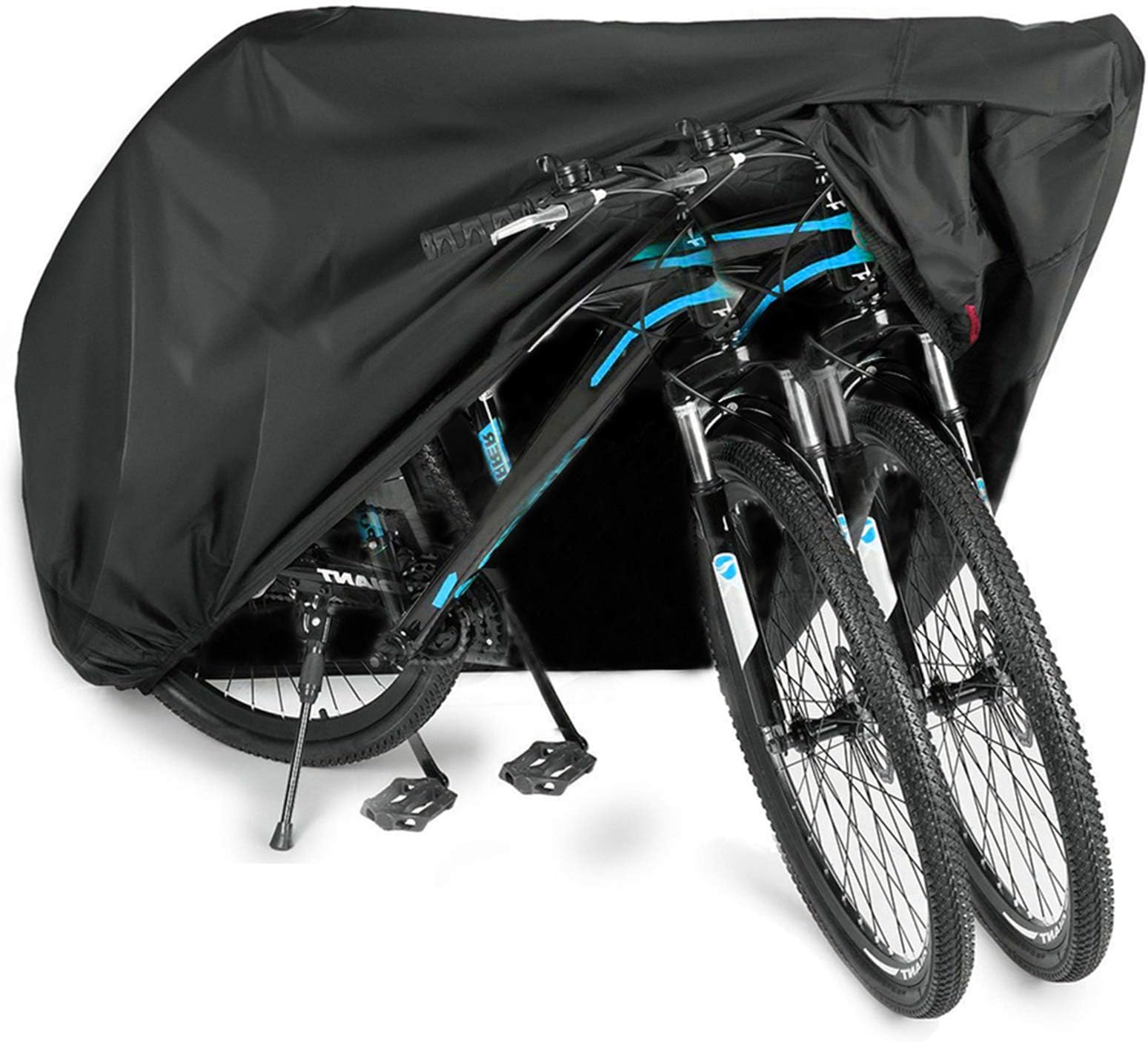 Bike Cover Waterproof Outdoor XL XXL Bicycle Cover for 2 Bikes Oxford Fabric Rain Sun UV Dust Wind Proof Motorcycle Covers for Mountain Road Electric Bike Tricycle Cruiser - Black XL 210D