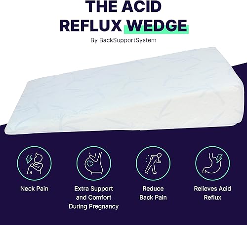 Miniatura 2 de Cuña de cama para reflujo ácido  Espuma viscoelástica premium  Ayuda a aliviar la ERGE, problemas de circulación y respiración, dolor de espalda y