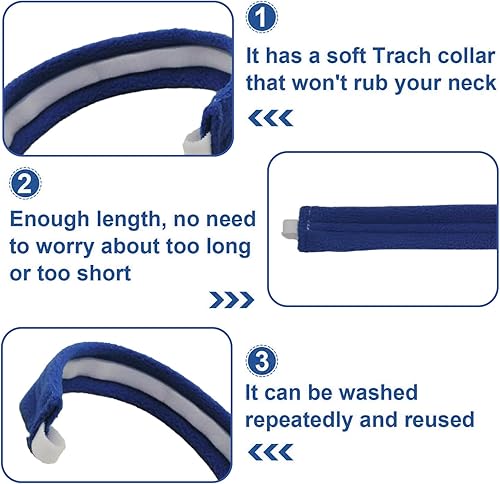 Vista 4 de 2 piezas de soporte de tubo de traqueotomía ajustable para intubación de traqueotomía cinta de seguridad para hombres, lazo reutilizable
