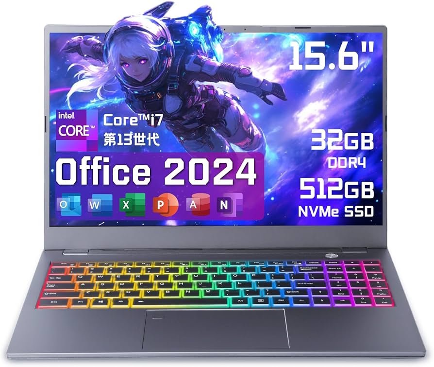 Amazon.co.jp: OFFICE 2024 搭載ノートパソコンゲーミング Core i7