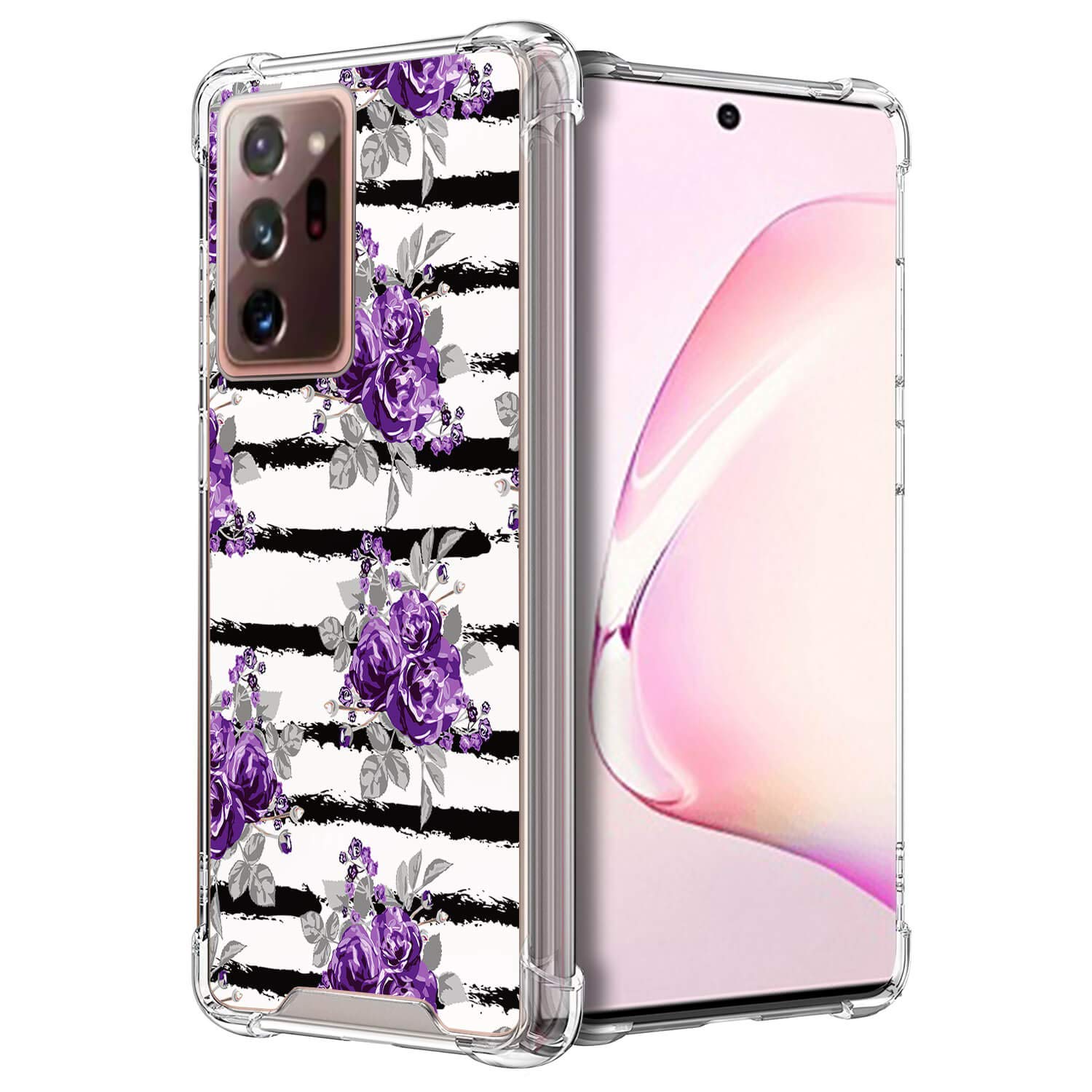 CasesOnDeck Crystal Compatible with [Samsung Galaxy Note 20 Ultra / Note20 Ultra Case] Thin Slim Anti-Slip Grip Case with Bumper Edges Hard Back (