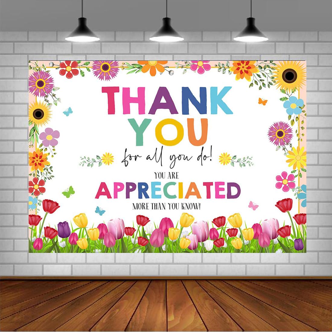 Lofaris Thank You for All You Do Backdrop CNA Week Floral Teachers or Staff Graduation Background We Appreciate YouBackground Party Decorations Cake
