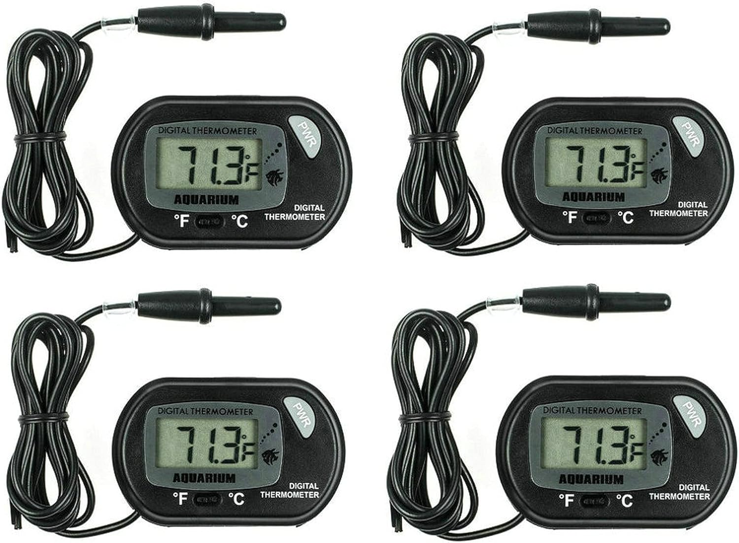GuDoQi Aquarium Thermometers, 4 Pack Digital Water Thermometer with