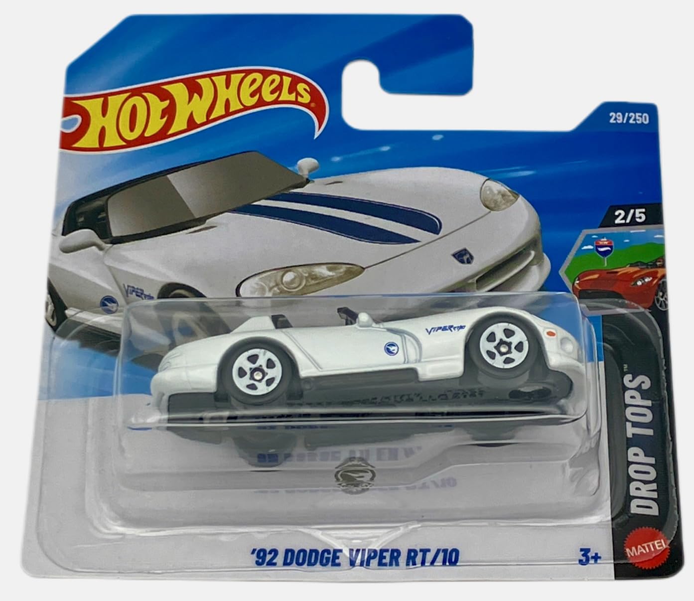Hot Wheels, '92 Dodge Viper RT/10, JJM01, TH, Treasure Hunt, Drop Tops 2/5, White - Image 3
