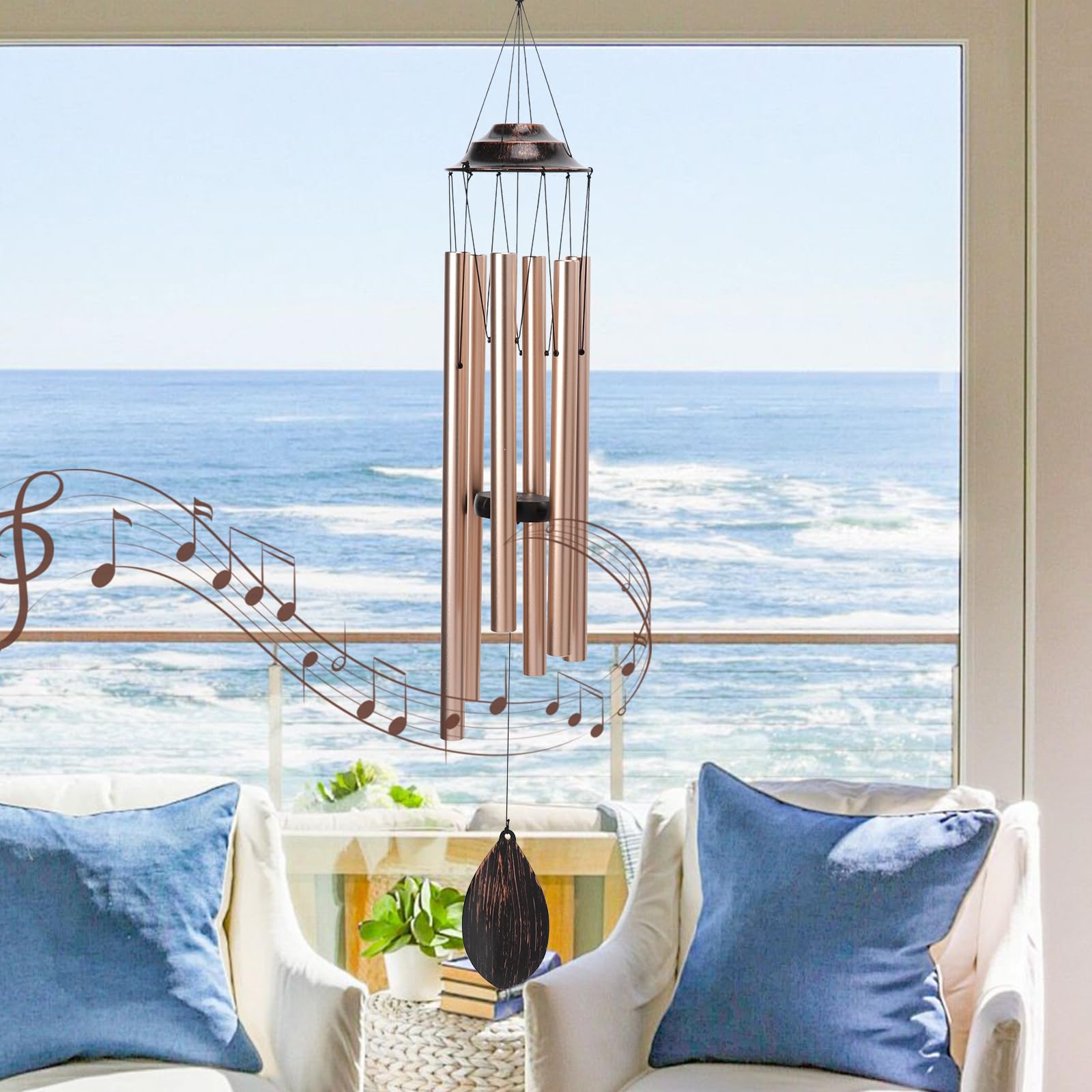 MUMTOP Wind Chimes for Outside - Deep Tone Memorial Sympathy Wind Chimes Outdoor, 38.5 Inch Windchimes Clearance for Garden, Patio,Yard Decor Gift (