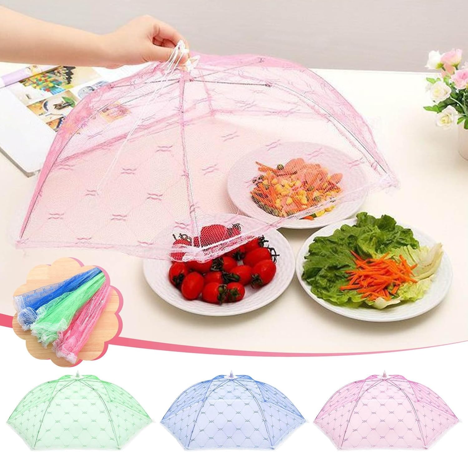 xinxinyu 2PCS Parasol Tent Mosquito Netting, Folding Outdoor Picnic BBQ