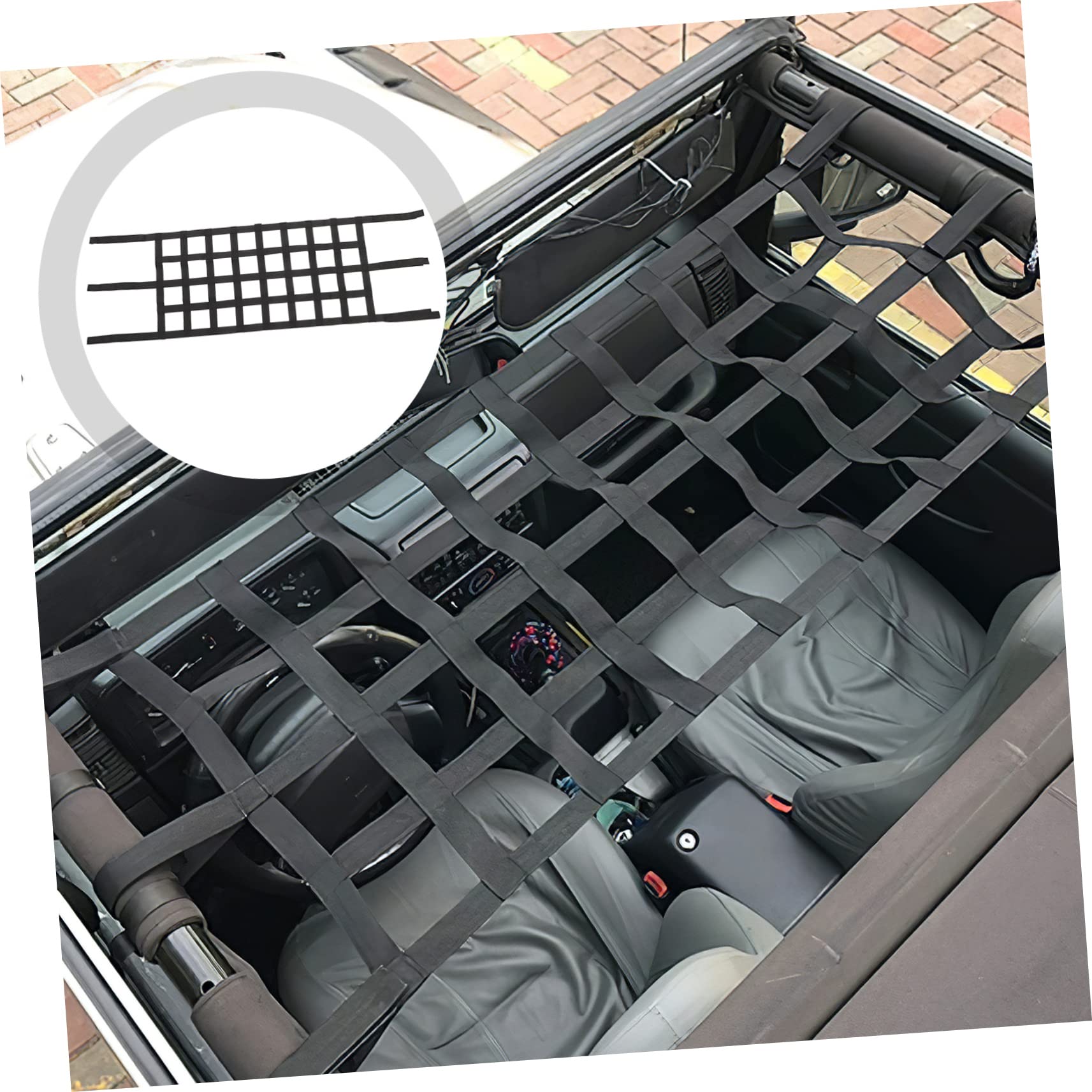 Rete Elastico per Bagagliaio Auto Nero, Rete di Stoccaggio per Tetto e Borsa, Tessuto Intrecciato, Installazione Istantanea per Uso su Portapacchi e Bauli