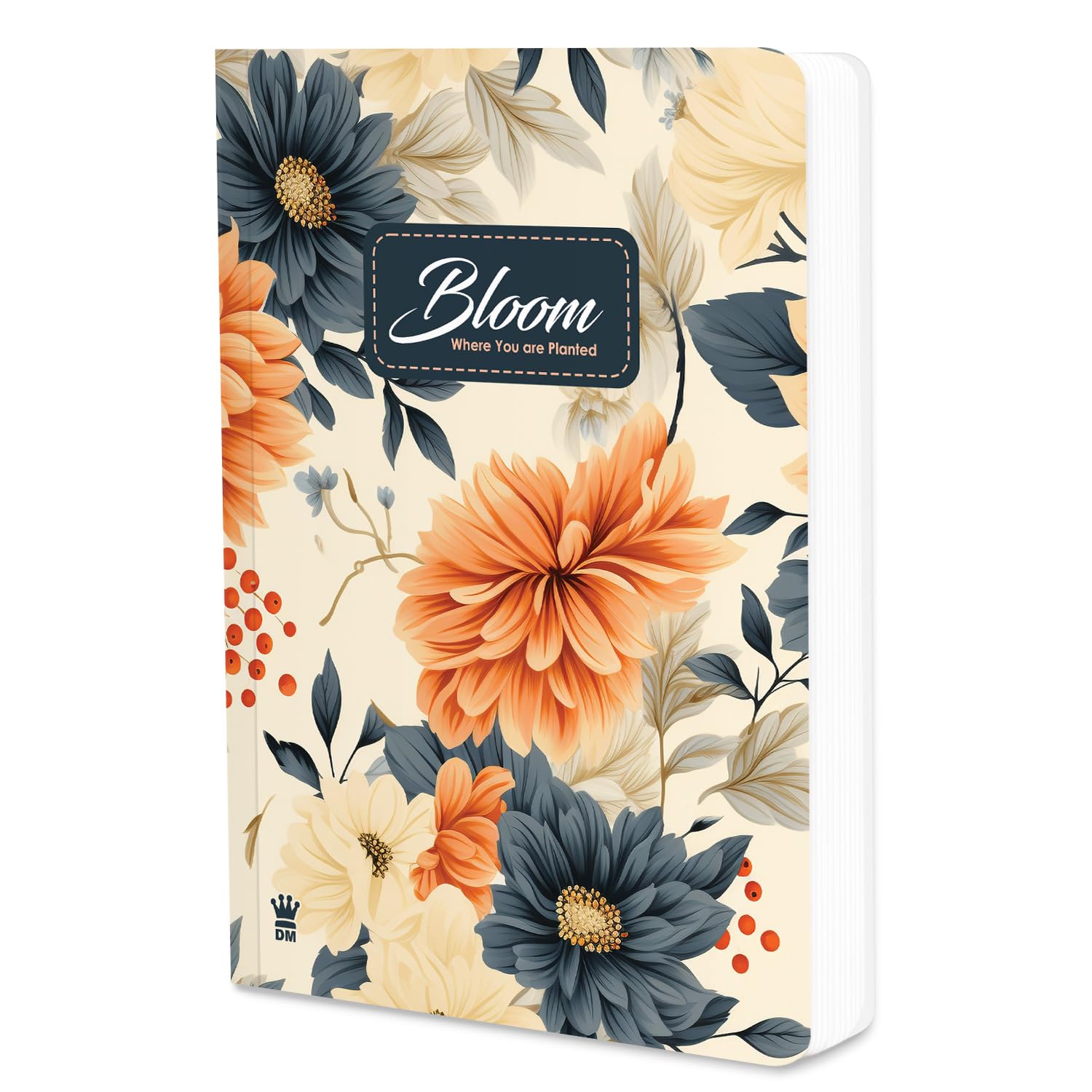 UnRuled Daily Journal for Home Office Work I Bloom Where You Are Planted Notebook Diary 90 GSM, B6 Size, 160 Blank Pages Journal Diary