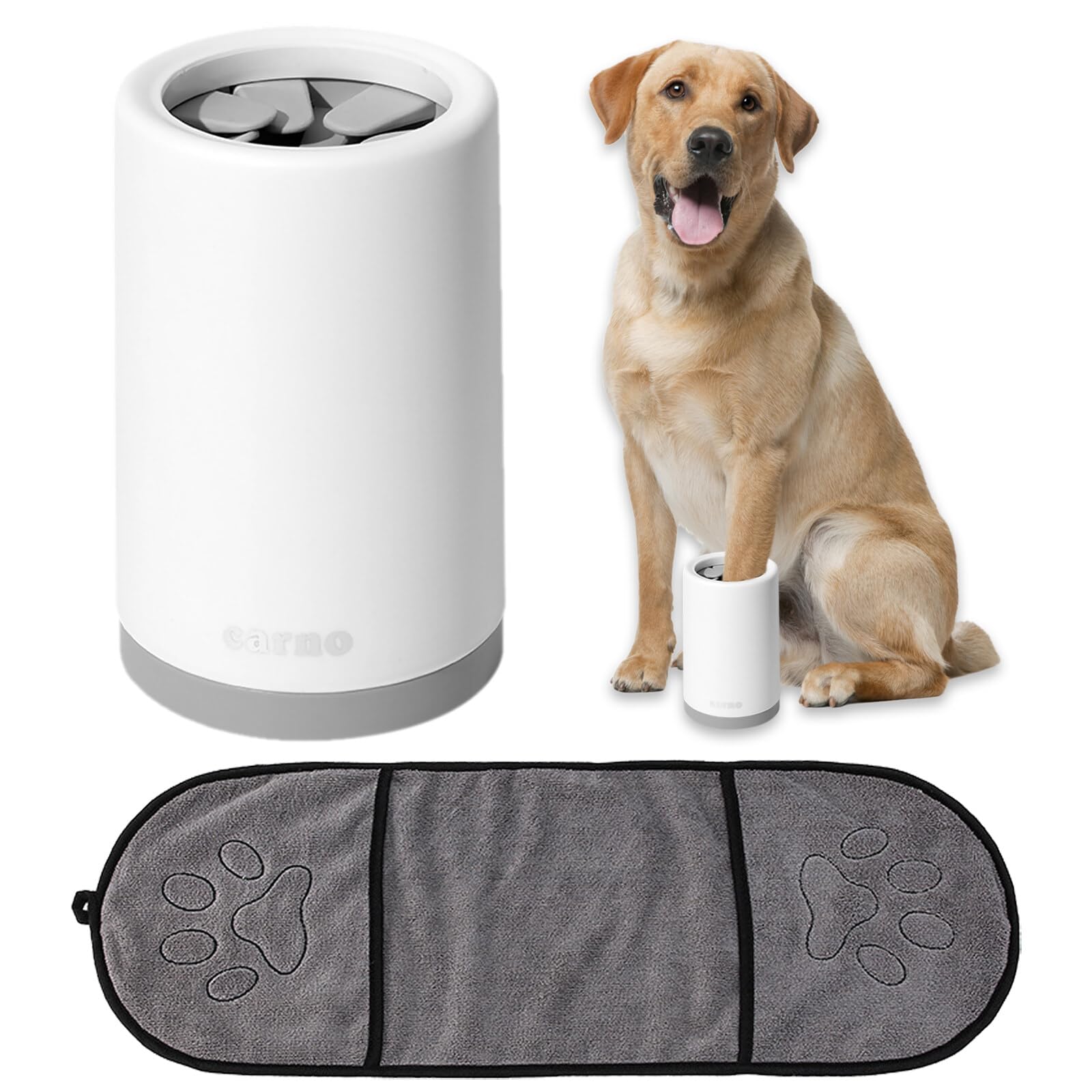 Limpiador Patas Perro,EACHPT Limpia Patas Perro Mediano Pequeño,con1 toalla Absorbente,Portátil Extraíble Suave Cepillo Cerdas Silicona Limpiador de Patas Taza