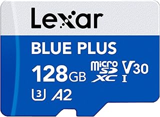 Lexar Blue Plus 128GB MicroSD Memory Card UHS-I with SD adapter, up to 170MB/s read C10 / A2 / U3 / V30 microSDXC