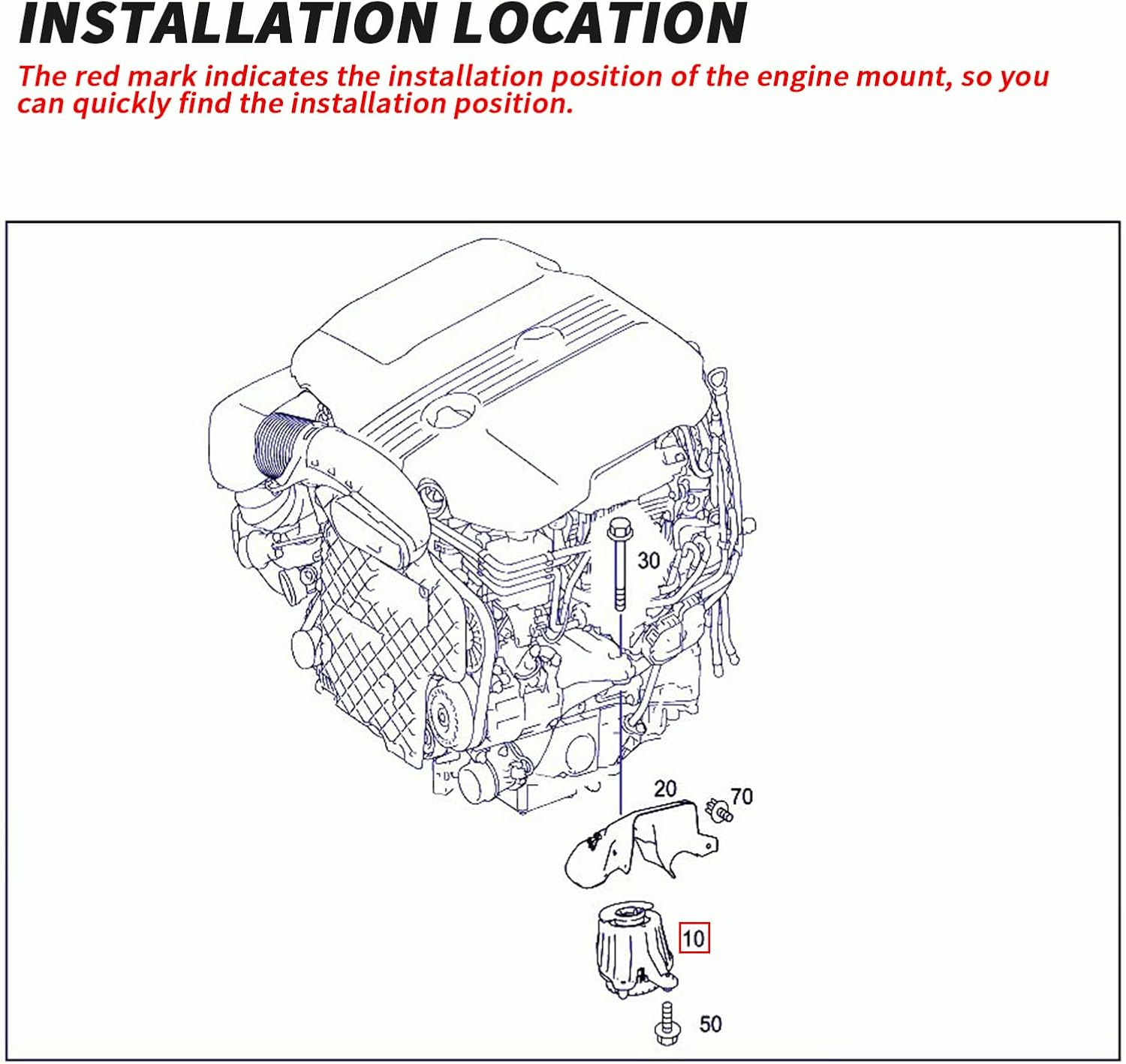 2052406217 2052406317 L/R Engine Bracket Gasket, Suitable 2015-2023 for Mercedes Benz C180,C200,C300,E300,E260, Replace 2052400300 2052406317 2052400200 2052406217