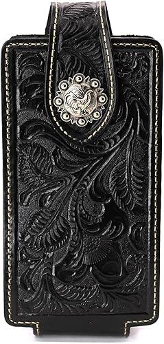 West Star - Funda universal de cuero para teléfono celular con cierre magnético de 7 x 3.25 pulgadas, 341C Bullrider BK