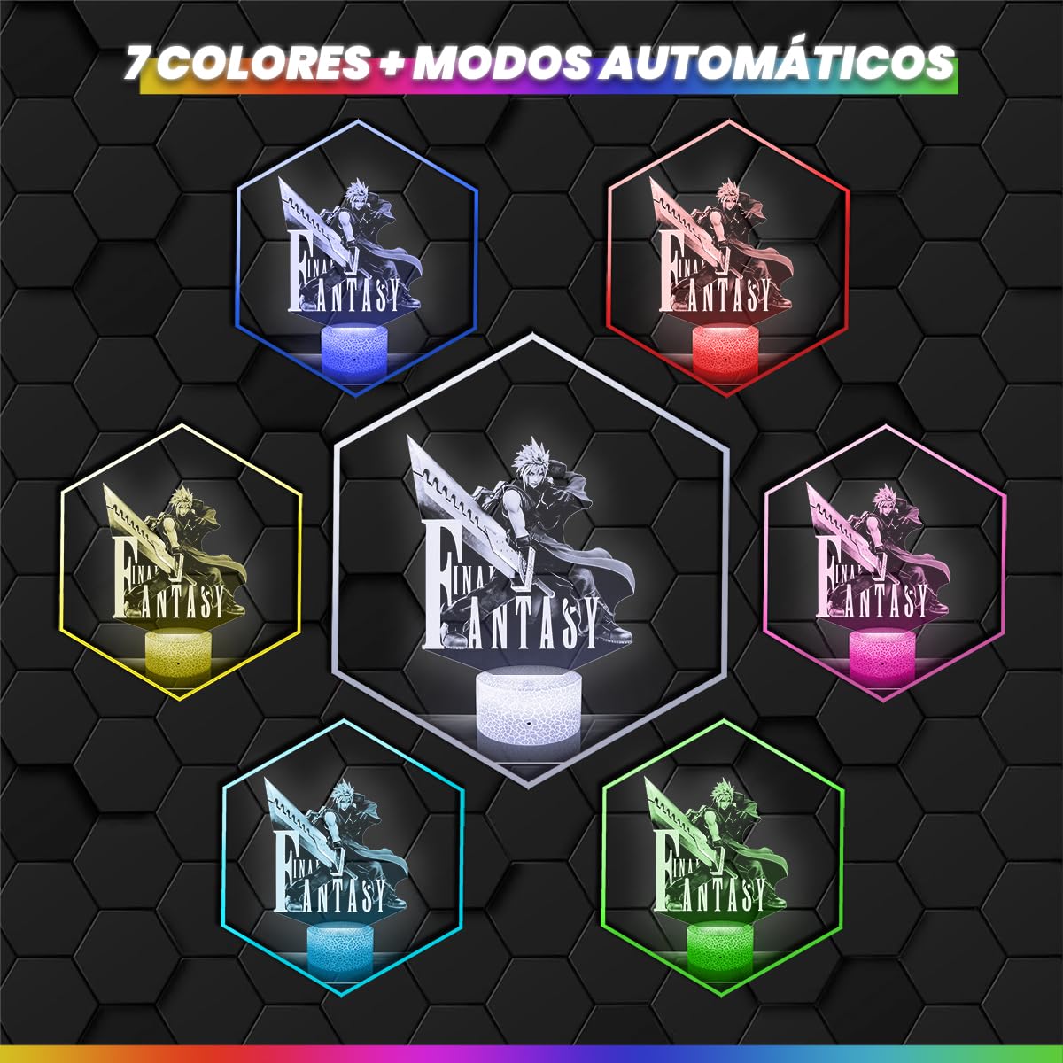 Lampephoto.fr - Lámpara 3D Final F Decoración Cuarto para Niños, Objeto de Videojuegos para Jugadores, Idea de Regalo, Lámpara de Noche, Idea de Regalo Original para Ado En Navidad, Merchandising TOP