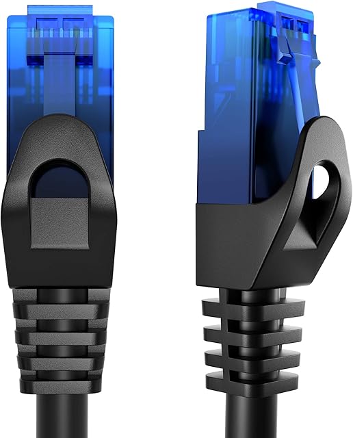 Ethernet cable 1.5m Internet, patch & network cable with break-proof design for maximum UK internet speeds (ideal for Gaming/LANs/Routers/Modems/Switch, blue RJ45 plug) by CableDirect