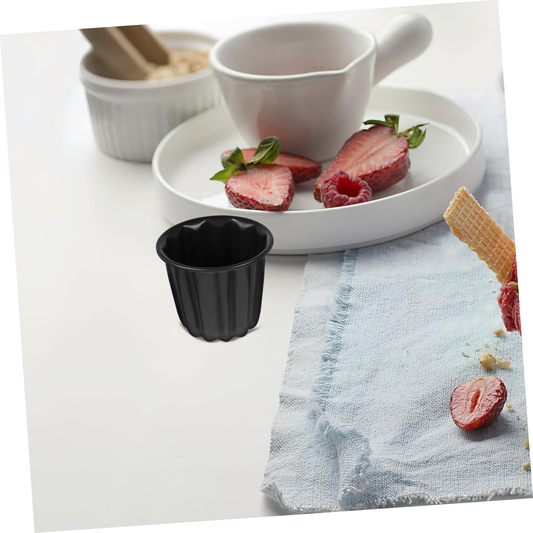 Cabilock 4 Piezas Molde para Hornear De Encaje Moldes Tazas para Hornear Pasteles Taza para Hornear Muffins Tazas De Metal para Hornear Cacerola Canele Galleta Acero Carbono Pastelería