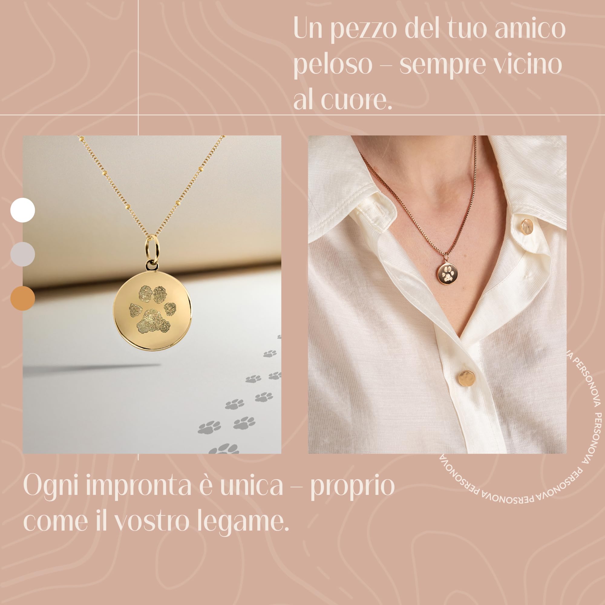 Collana con Ciondolo a Forma di Zampa Personalizzata, con Incisione, con Ciondolo a Forma di Zampa con Nome, ricordo con Lettere e Pietra Portafortuna, Regalo per Gli Amanti degli Animali