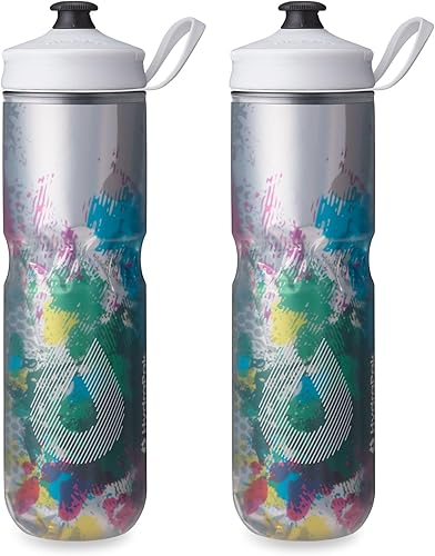 HydraPak Polar Bottle - Botella de agua térmica Polar Sport - Paquete de 2 botellas sin BPA, botella deportiva y para apretar bicicleta con asa