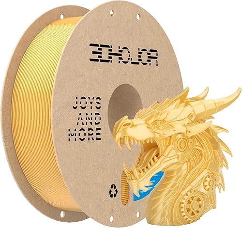 Filamento PLA dorado sedoso de 0.069 pulgadas, filamento PLA de 0.069 pulgadas, filamento de impresora 3D brillante sedoso, carrete de cartón de 2.2