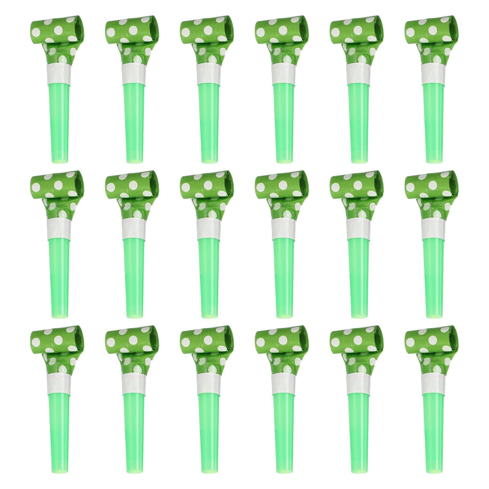 sourcing map 18 Pcs Colorful Noise Makers Plastic Party Blowers Party Favors for Birthday Parties Holiday Christmas New Years Gift Favors, Green
