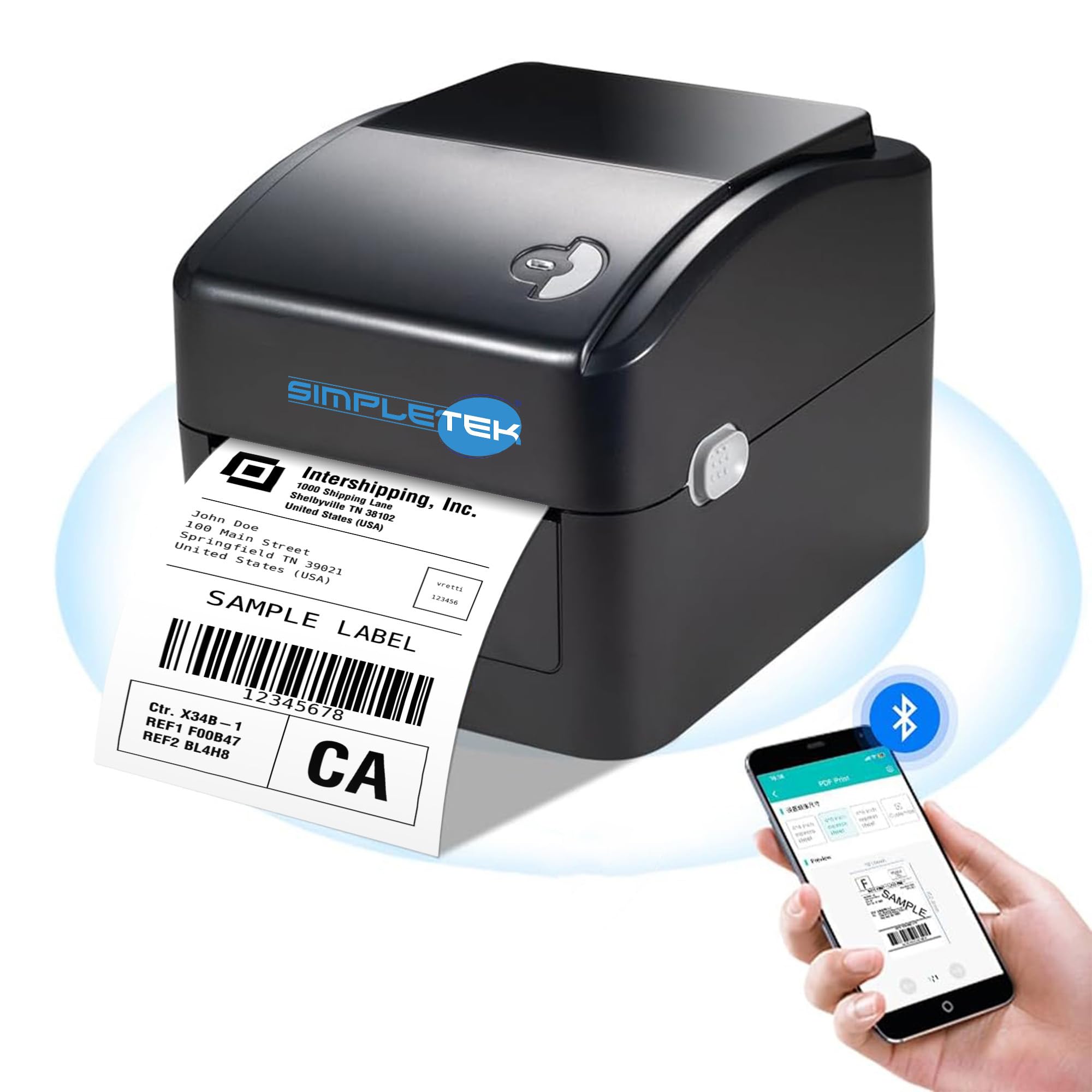 SIMPLETEK - Stampante Termica per Etichette 100mm - Supporto ZPL, TSPL, EPL, DPL - Connettività USB + Bluetooth (Ricondizionato)