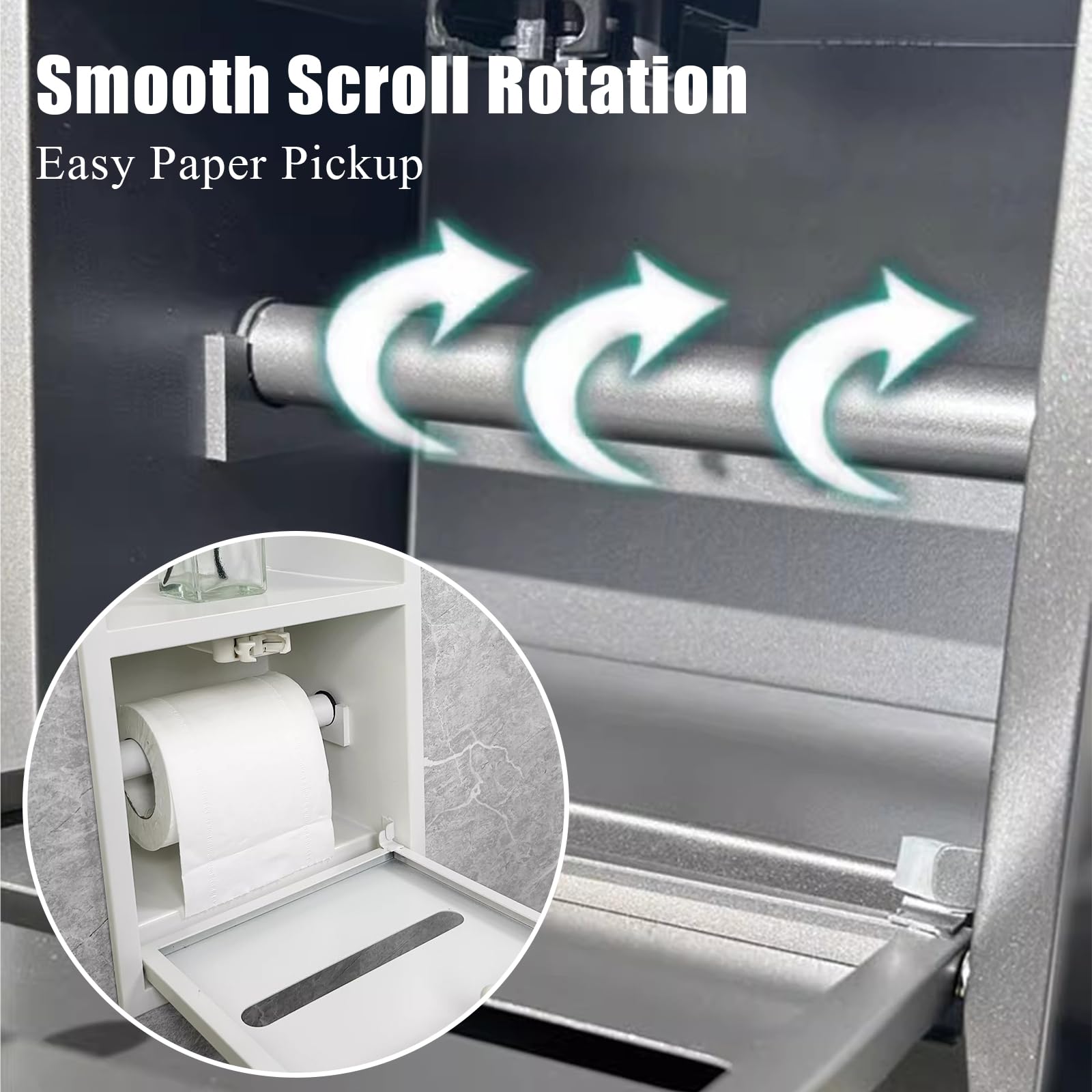 Nicho de Ducha de Acero Inoxidable 30x50x14 cm Blanco con Soporte para Papel Higiénico