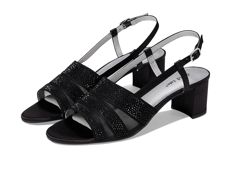 David Tate Sparkle (Black Satin) Women's Shoes INTERNATIONAL SHIPPING