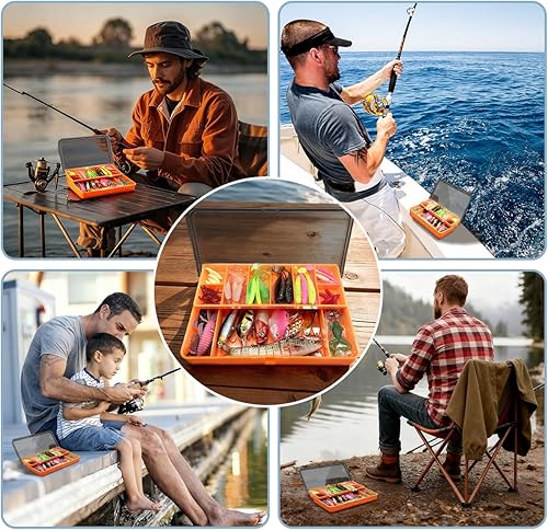 Miniatura 6 de Caja de aparejos de pesca, 193 piezas de accesorios de pesca, incluyendo señuelos Topwater, anzuelos, VIB, cebos suaves, kit de cebo de pesca