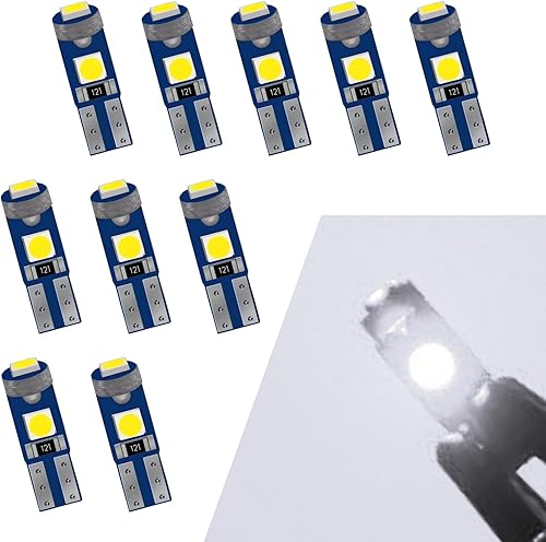 Ajxn 10 luces LED para instrumentos para automóvil, T5 3030 3SMD, cuña, luz indicadora de racimo de instrumentos, 74, 37, 27, 17, 2721, bombilla