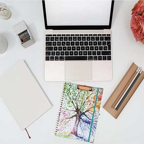 Miniatura 7 de Portapapeles en espiral con bloc de notas forrado recargable para tamaño carta (8.5 x 11 pulgadas), 5 divisores con almacenamiento de 10 bolsillos,