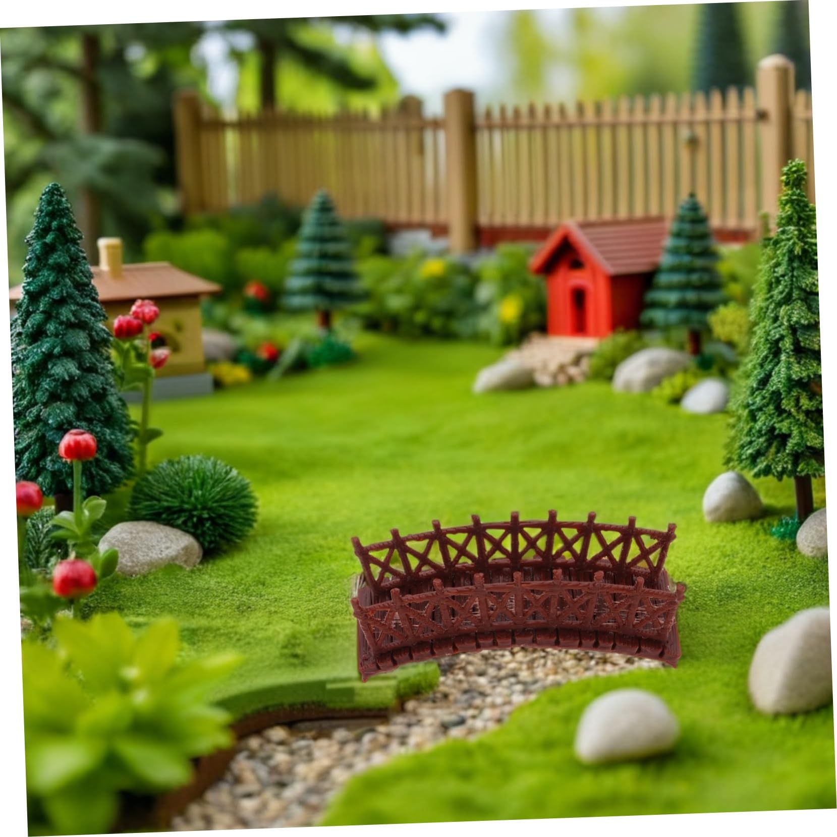 BESPORTBLE 4 Pezzi Miniature Ponti Plastica con Design Cinese Classico Decorazioni per Fatati Terrari e Acquari Modelli Forma di e Z per Ambienti Interni Ed Esterni