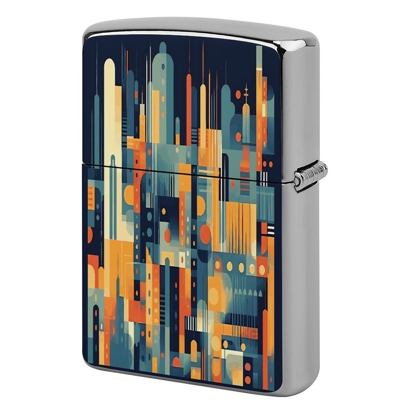 Fekiloot Style Geometric Shapes Pattern Lighter Case Cover Lighter Holder