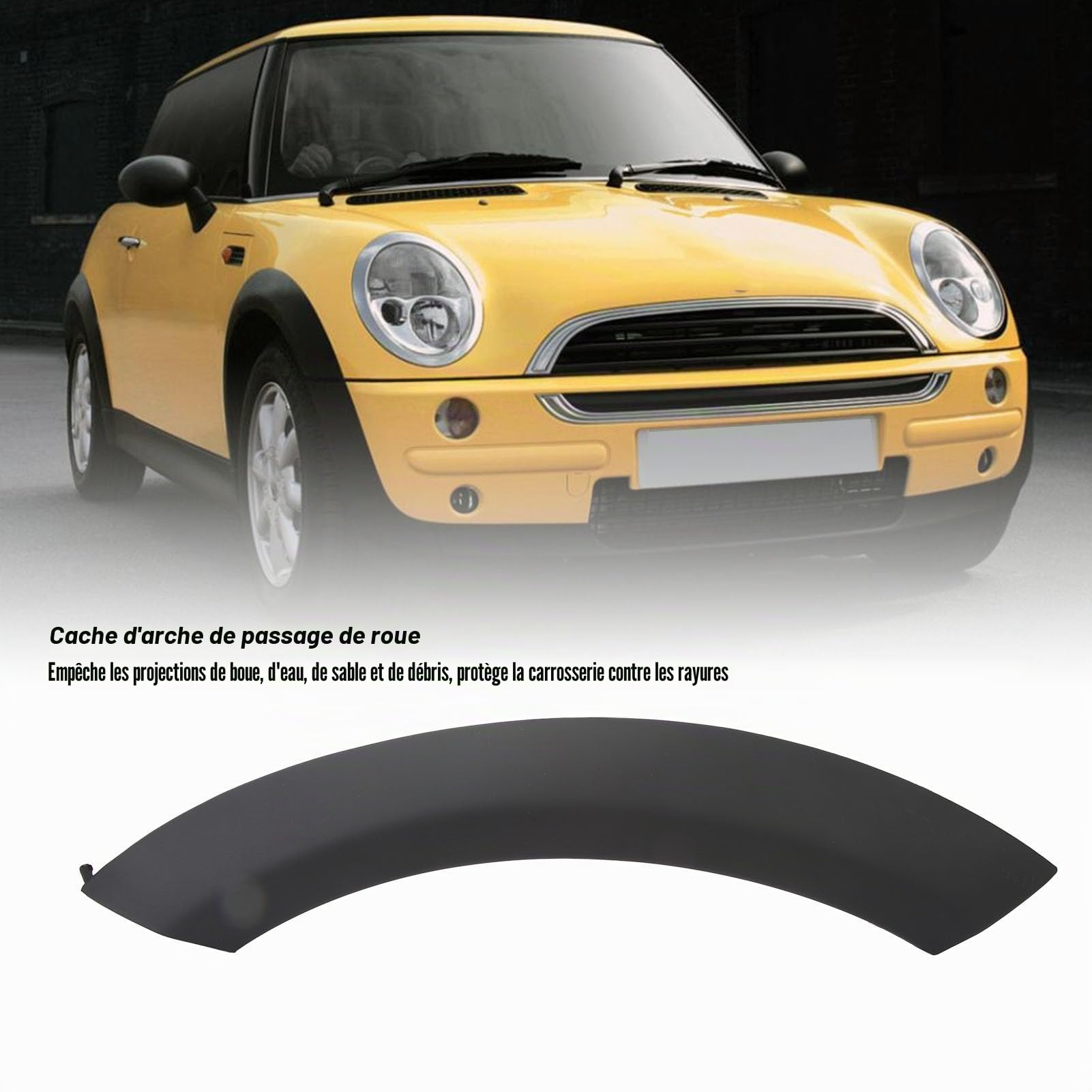 Couverture de Garniture D'arc de Roue de Voiture, Couverture de Moulage D'arc de Garde-boue de Roue Avant de Haute Résistance pour R50 R53 R52 (Avant gauche 51131505867)