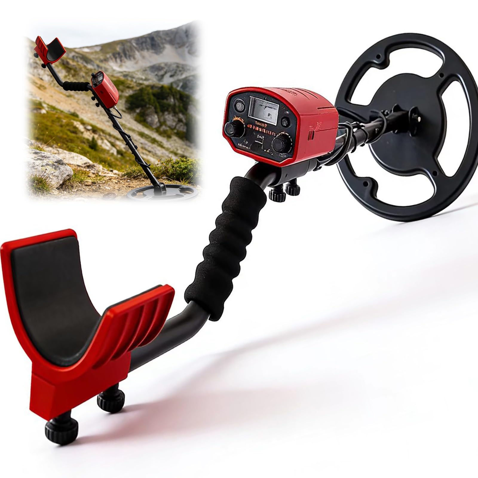 YXZQLOZ High Accuracy Lightweight Metal Detector with Dual Modes & LED Flashlight for Treasure Hunting, Gold Prospecting, Beachcombing for Beginners & Hobbyists